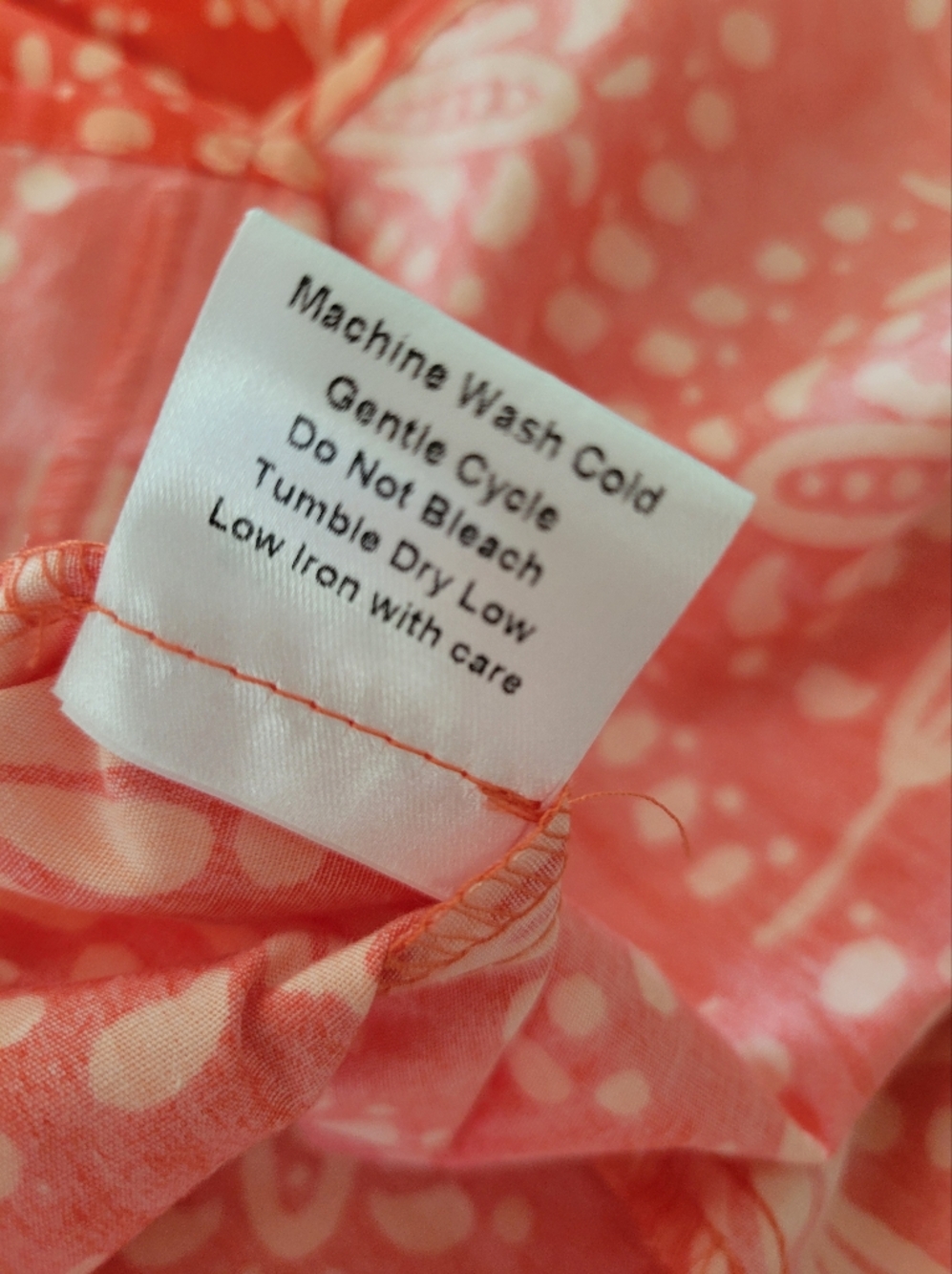 Uncle Frank NWOT Size Large  Coral and Cream Tiered Midi Dress - Picture 7 of 7